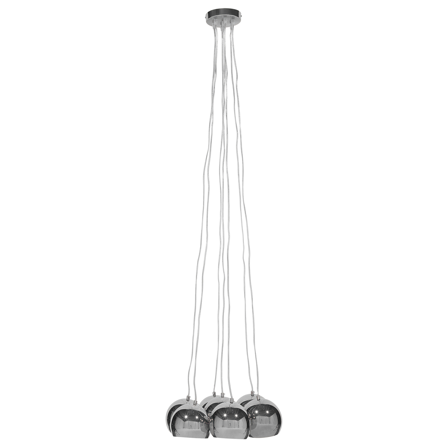 7-Light Cluster Pendant Silver Round Shades