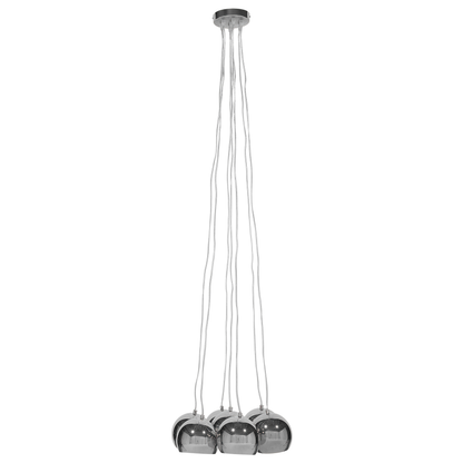 7-Light Cluster Pendant Silver Round Shades