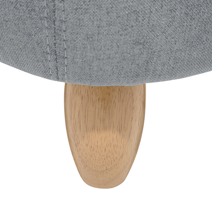 Pig Shaped Kids Stool Grey Fabric With Wooden Legs