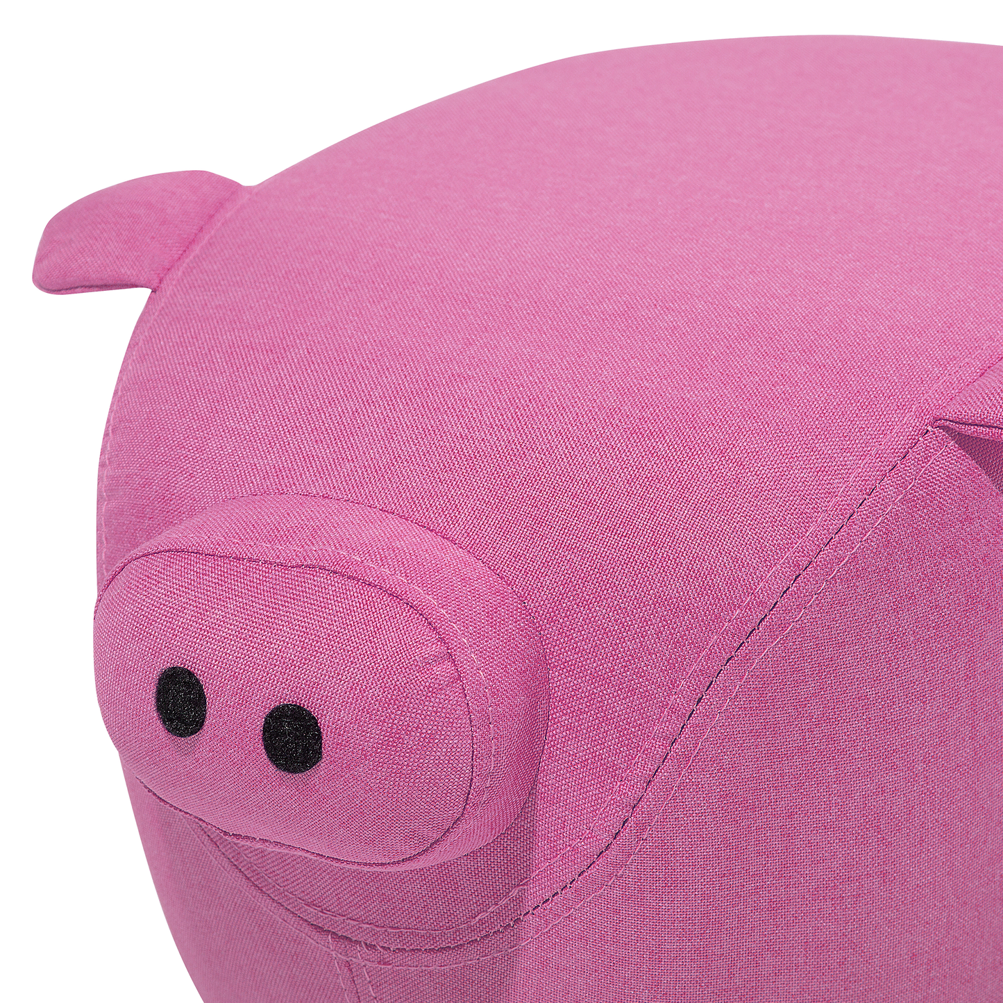 Pig Nursery Footstool Pink Fabric With Wooden Legs