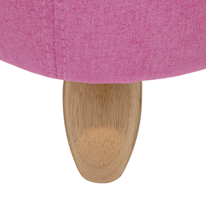 Pig Nursery Footstool Pink Fabric With Wooden Legs