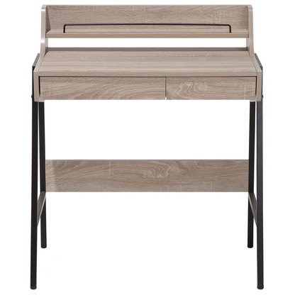 Nordic Desk 77 x 46cm Light Brown Black 2 Drawers