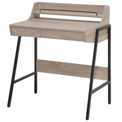 Nordic Desk 77 x 46cm Light Brown Black 2 Drawers