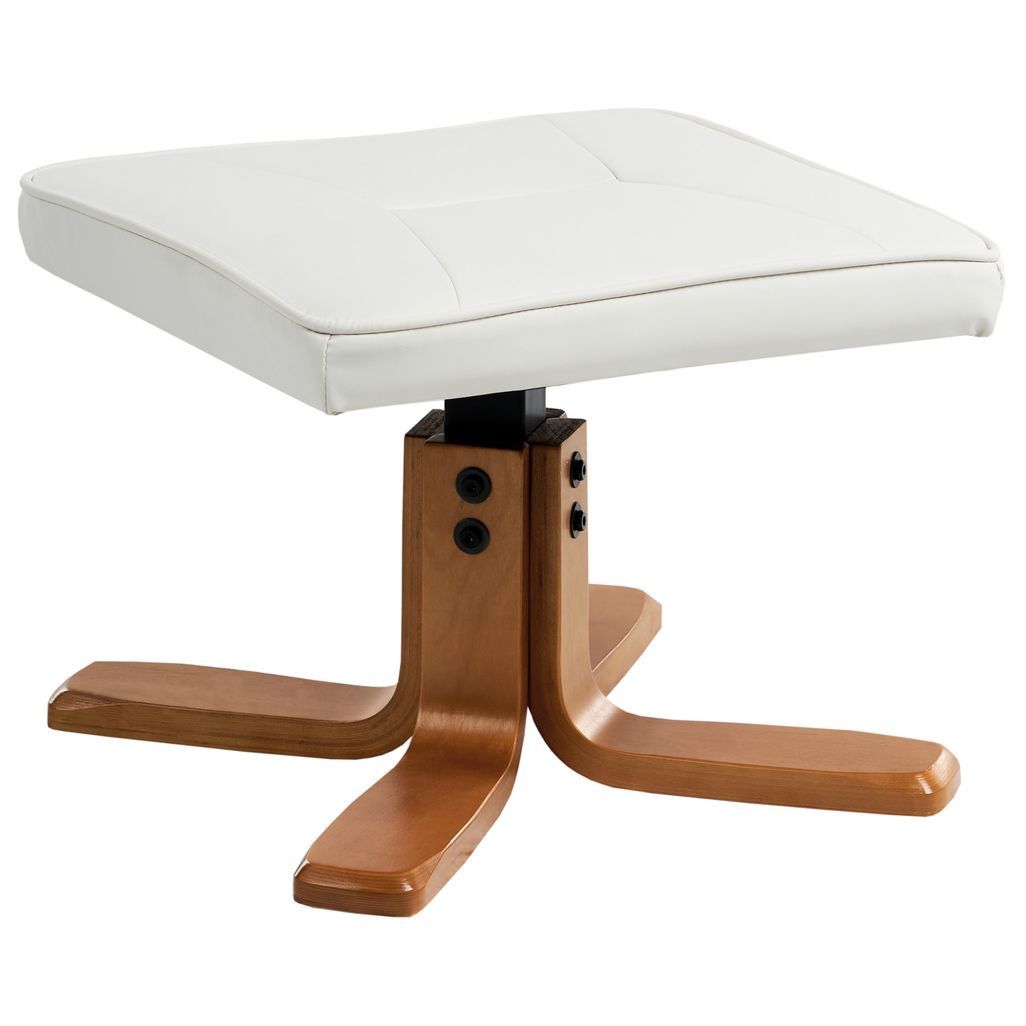 Heated Massage Recliner Armchair Off White With Footrest