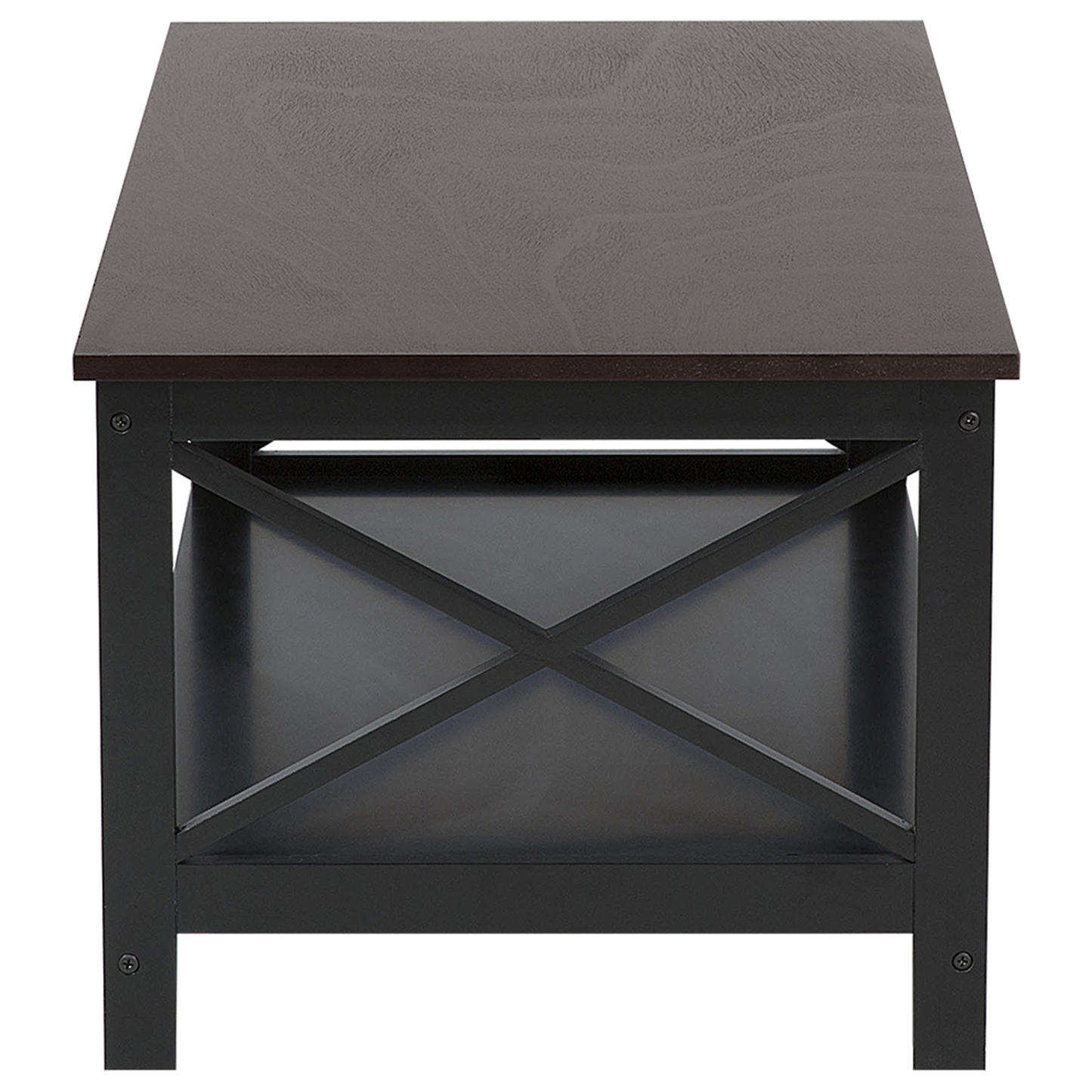 Coffee Table Black 100 x 55cm 2 Tier Modern Rectangular