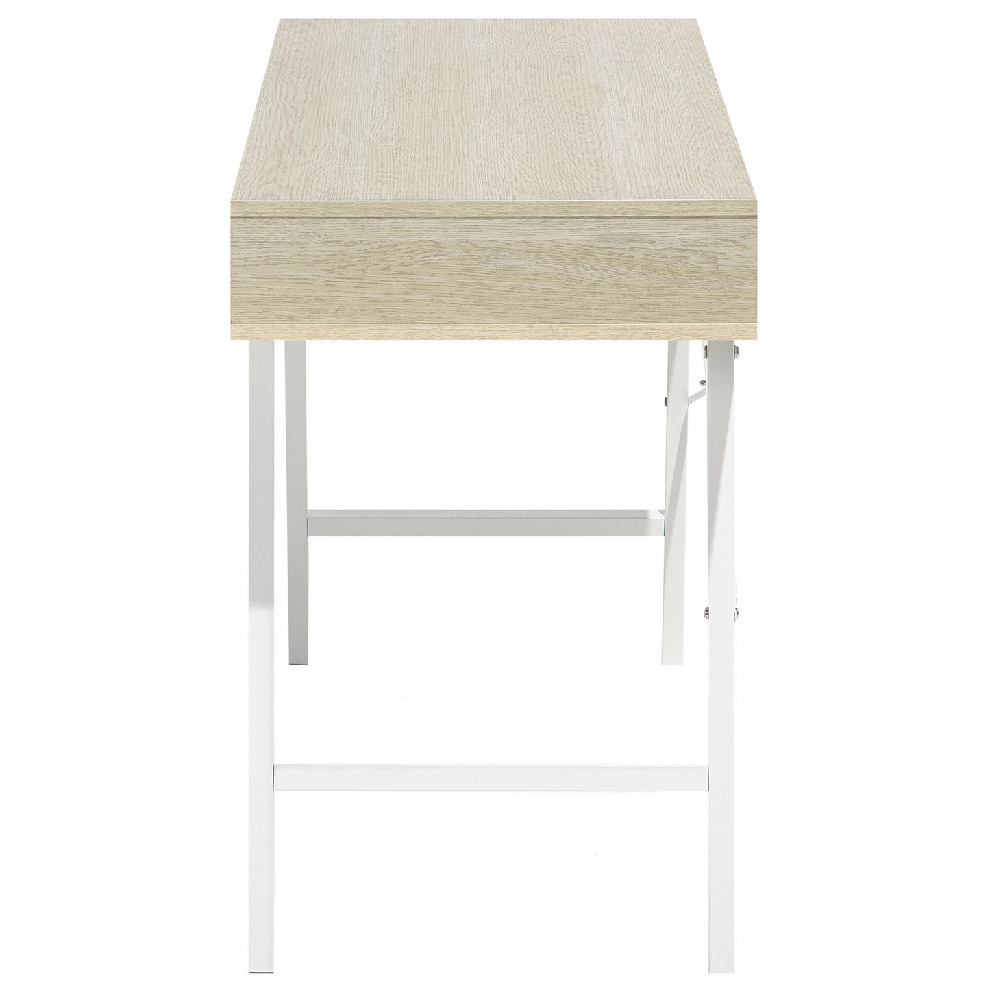 Office Desk 120 x 48cm Brown White With 2 Drawers