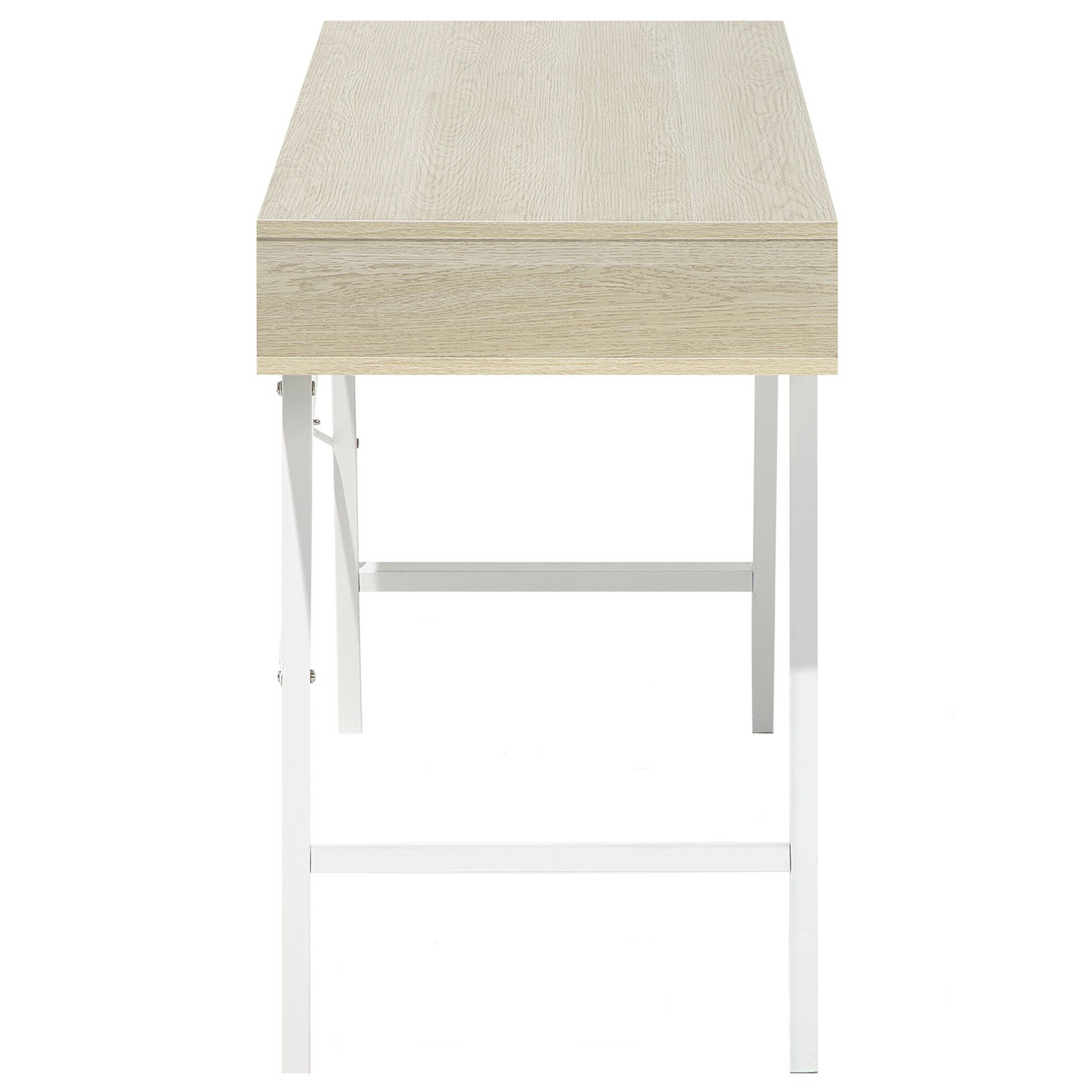 Office Desk 120 x 48cm Brown White With 2 Drawers