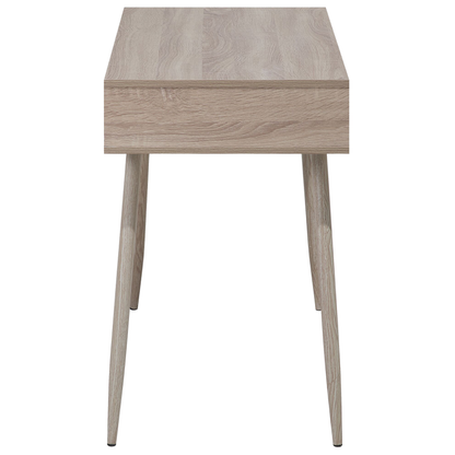 Office Desk Light Brown and White 100 x 48cm Drawer