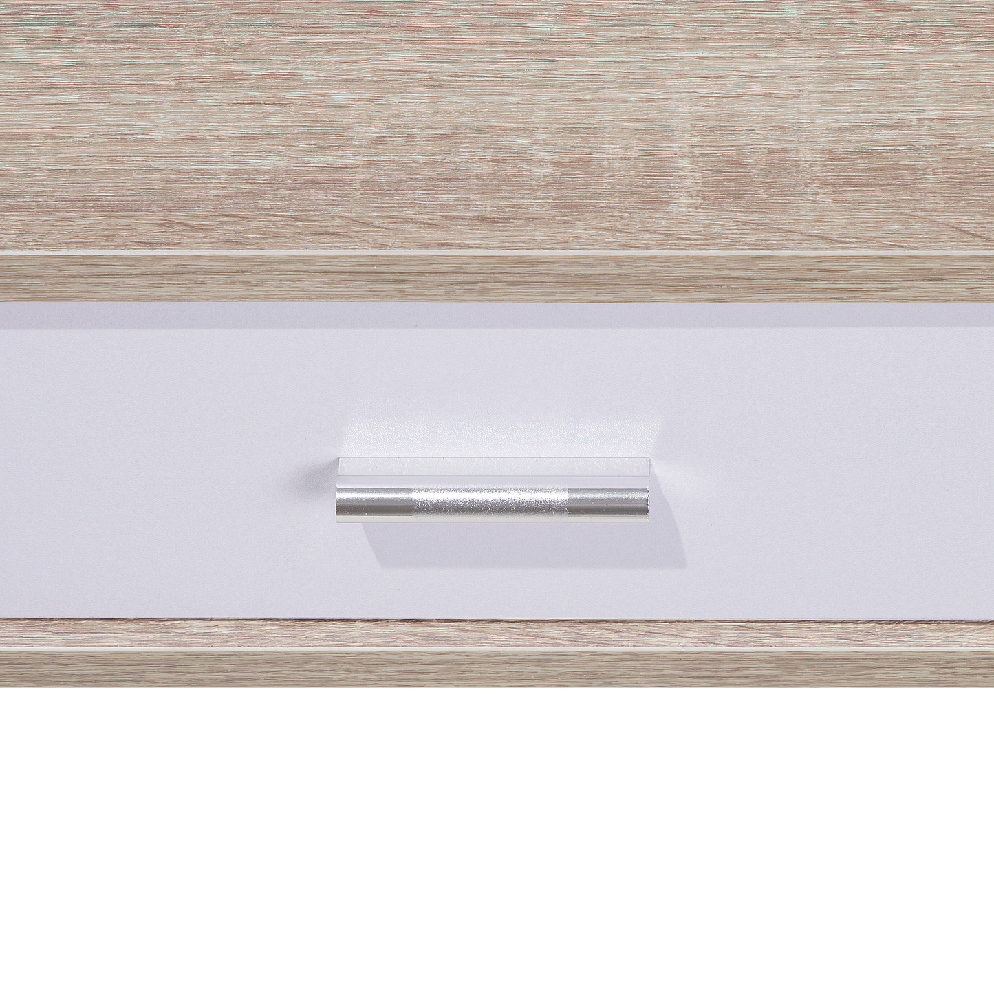 Office Desk Light Brown and White 100 x 48cm Drawer