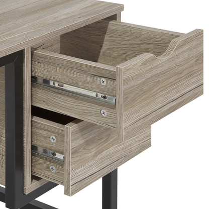 Astra Office Desk Dark Brown Black 120 x 48cm Two Drawers Industrial