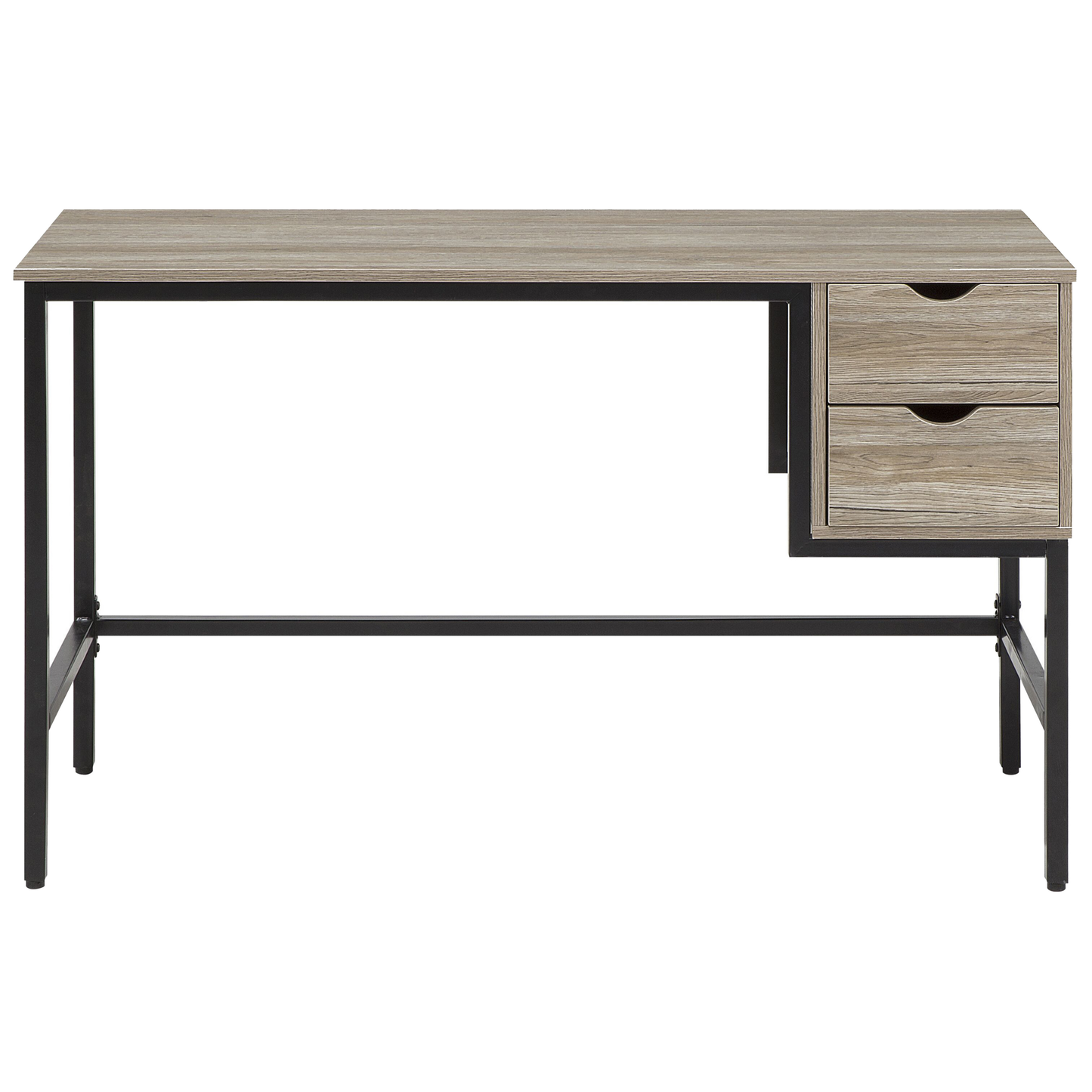 Astra Office Desk Dark Brown Black 120 x 48cm Two Drawers Industrial