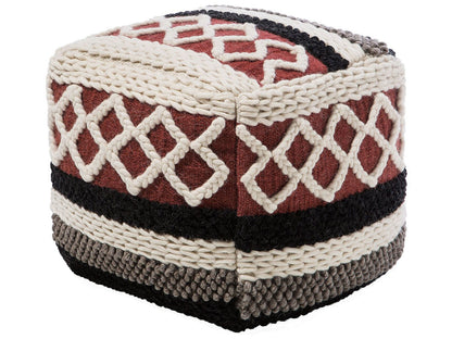 Multicolour Braided Macrame Pouffe Boho Rustic