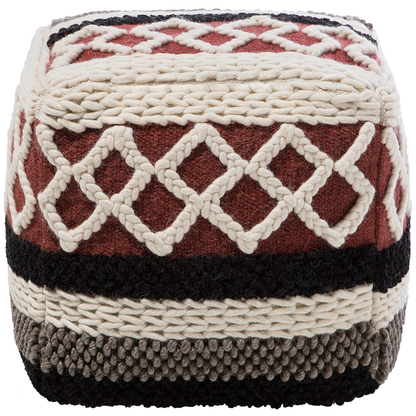 Multicolour Braided Macrame Pouffe Boho Rustic