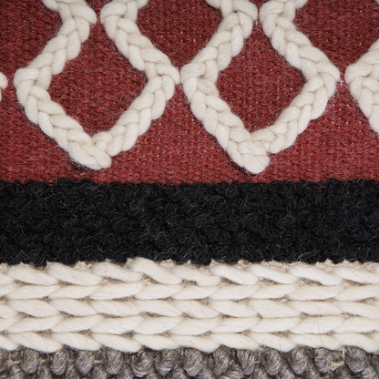 Multicolour Braided Macrame Pouffe Boho Rustic