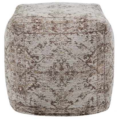 Pouffe Brown Cotton Pattern Decorative Boho Rustic