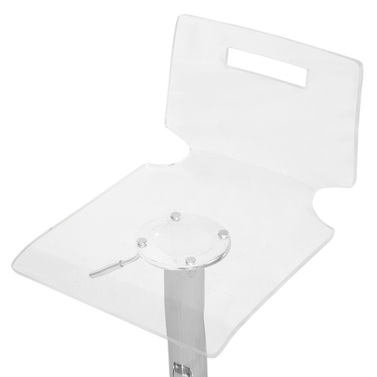 Living Transparent Acrylic Bar Stools Set Of 2 With Swivel Gas Lift Adjustable Height
