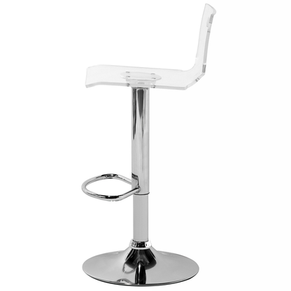 Living Transparent Acrylic Bar Stools Set Of 2 With Swivel Gas Lift Adjustable Height