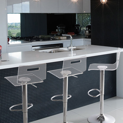 Living Transparent Acrylic Bar Stools Set Of 2 With Swivel Gas Lift Adjustable Height