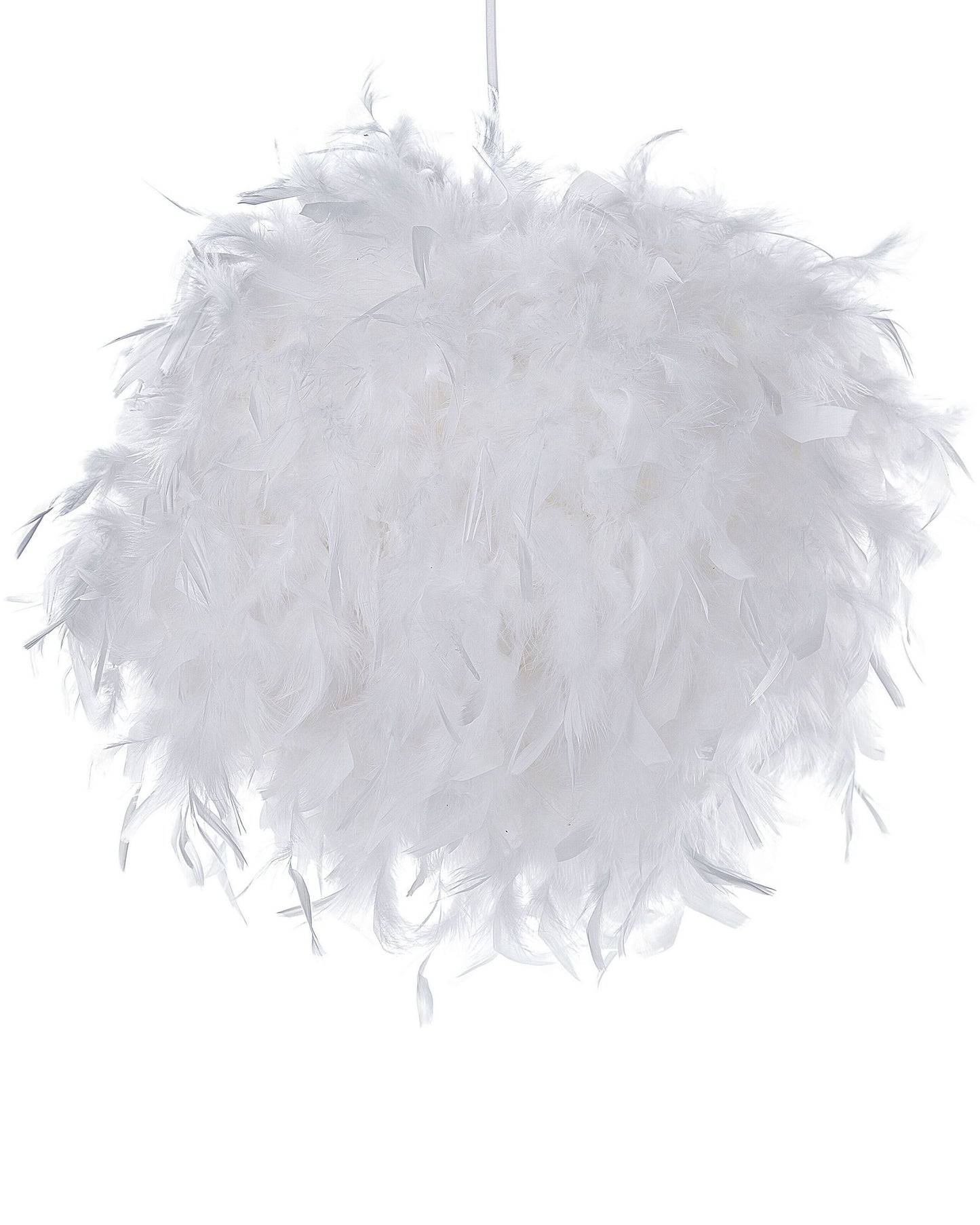 Pendant Lamp White Feathers Round Glam Modern