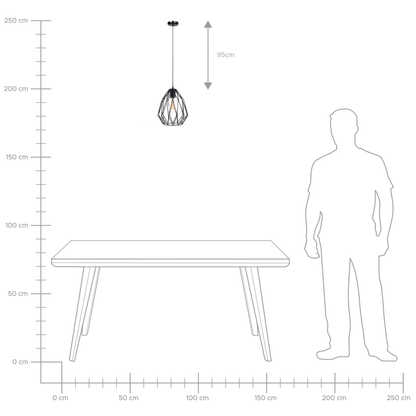 Industrial Black Cage 1 Light Pendant Lamp Openwork Wire Shade for Modern and Vintage Rooms