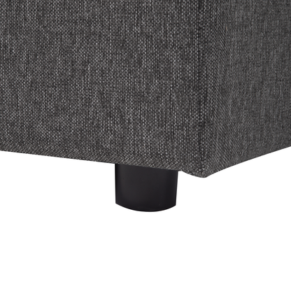 Corner Sofa Bed Dark Grey Fabric U Shape 5 Seater With Storage