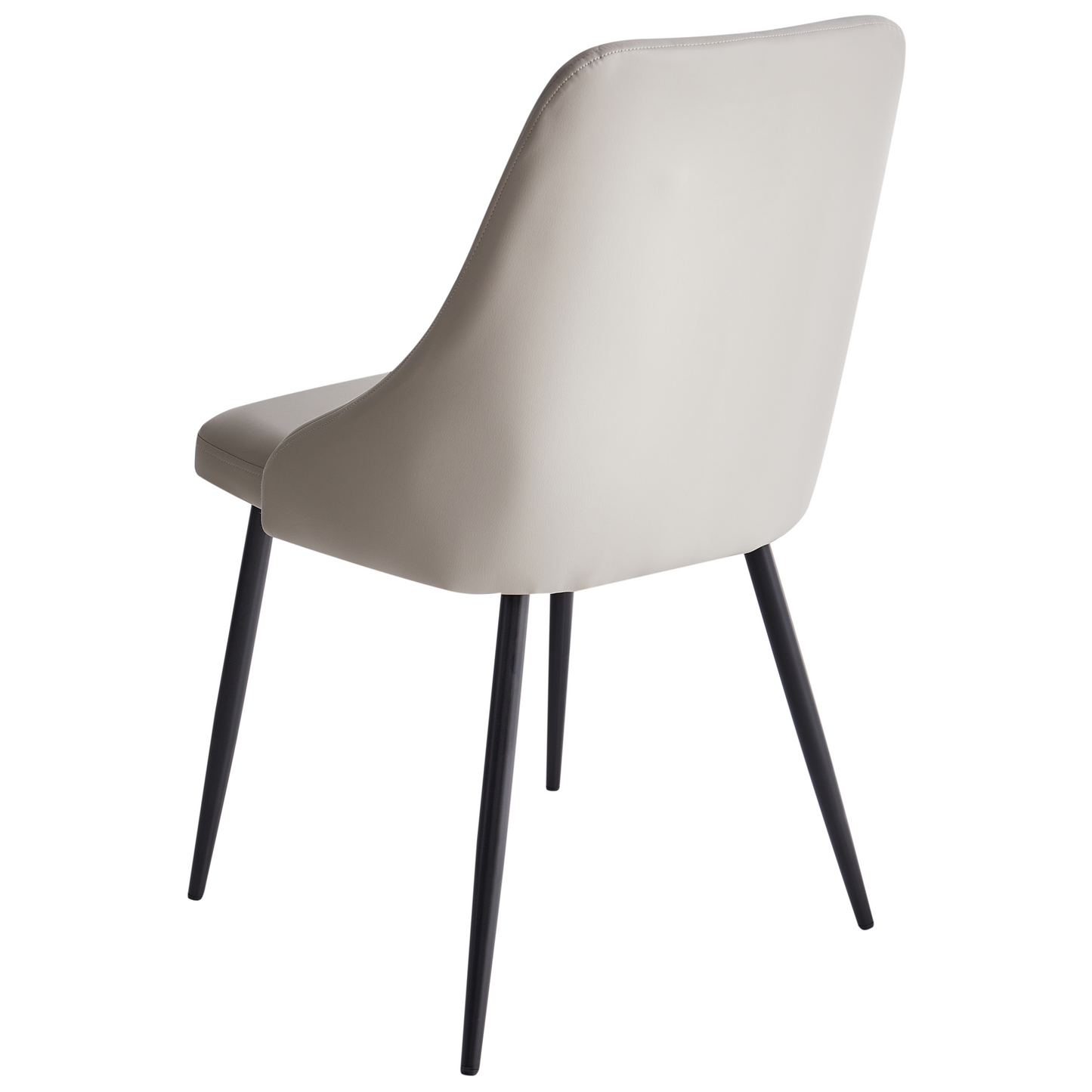 Grey Faux Leather Diamond Button Tufted Dining Chairs Set 2