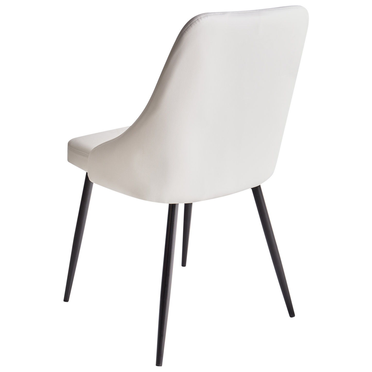 Set Of 2 White Faux Leather Chairs Button Tufted Backrest