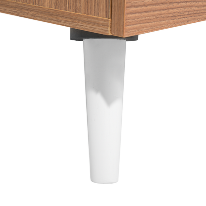 Scandinavian Coffee Table Light Brown With White Drawers And Shelves 100 x 60cm