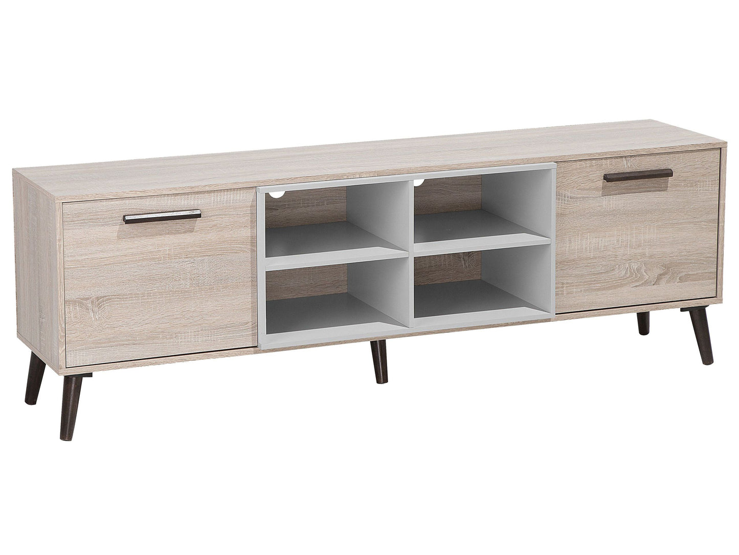 TV Stand Light Brown Grey for 78 Inch TV 2 Cabinets