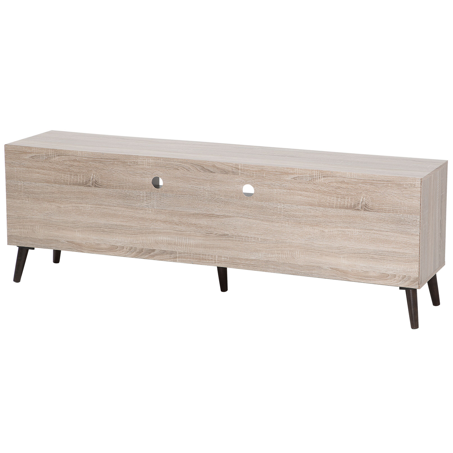 TV Stand Light Brown Grey for 78 Inch TV 2 Cabinets