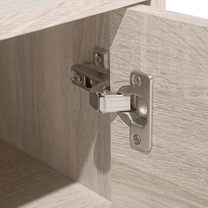 TV Stand Light Brown Grey for 78 Inch TV 2 Cabinets