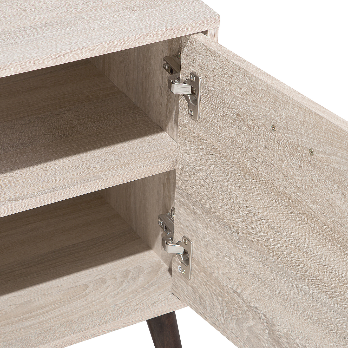 TV Stand Light Brown Grey for 78 Inch TV 2 Cabinets