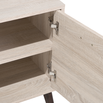 TV Stand Light Brown Grey for 78 Inch TV 2 Cabinets