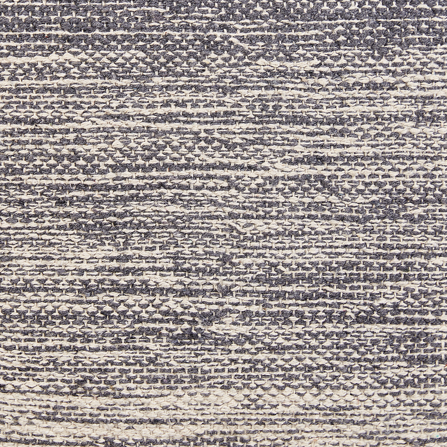 Pouffe Grey and White Cotton 3 Stripes Cube