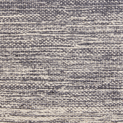 Pouffe Grey and White Cotton 3 Stripes Cube