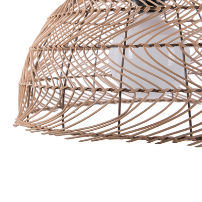Pendant Lamp Wicker Rattan Bell Shape Boho Light