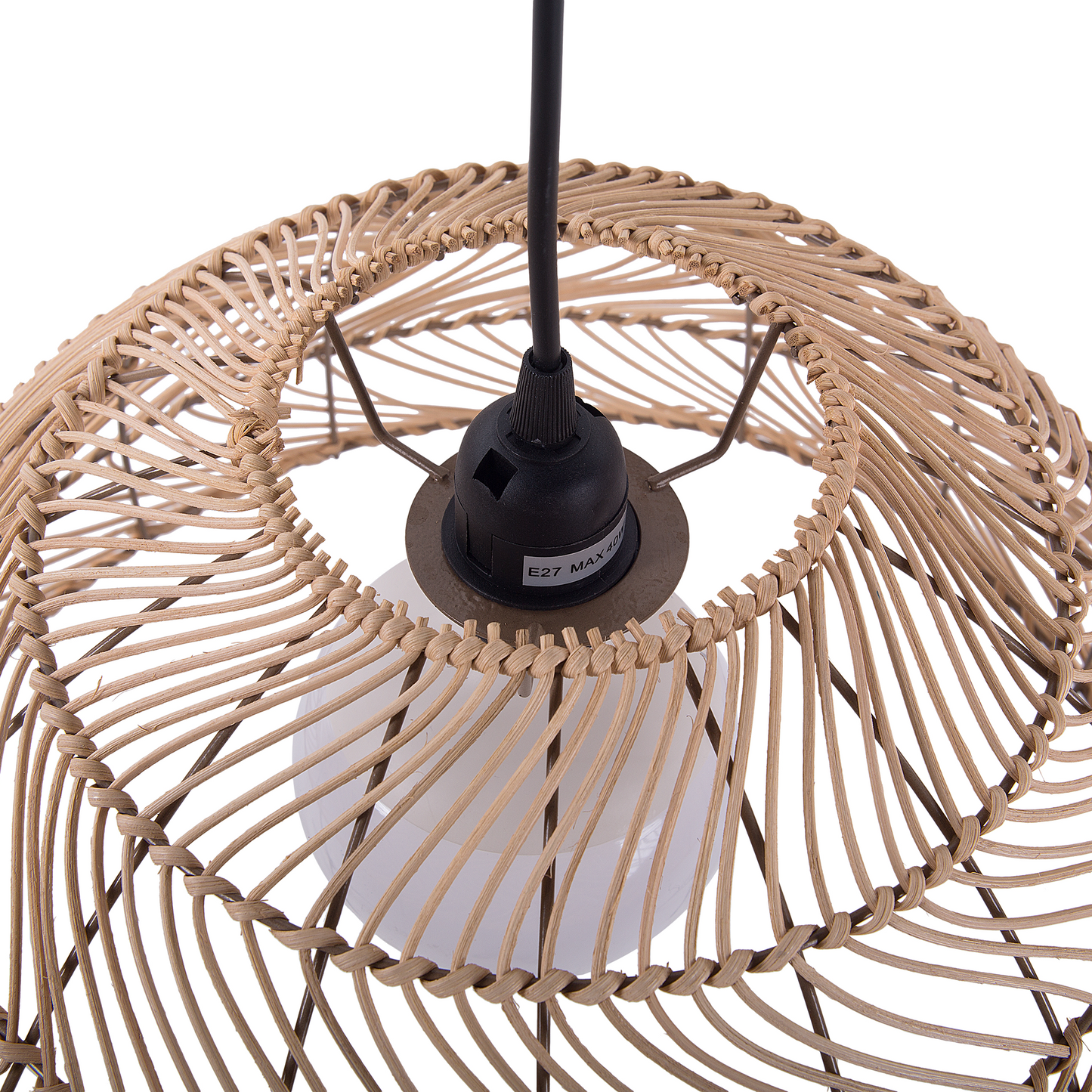 Pendant Lamp Wicker Rattan Bell Shape Boho Light
