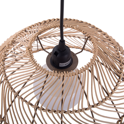 Pendant Lamp Wicker Rattan Bell Shape Boho Light