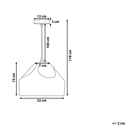 Pendant Lamp Black Irregular Round Metal 1 Light