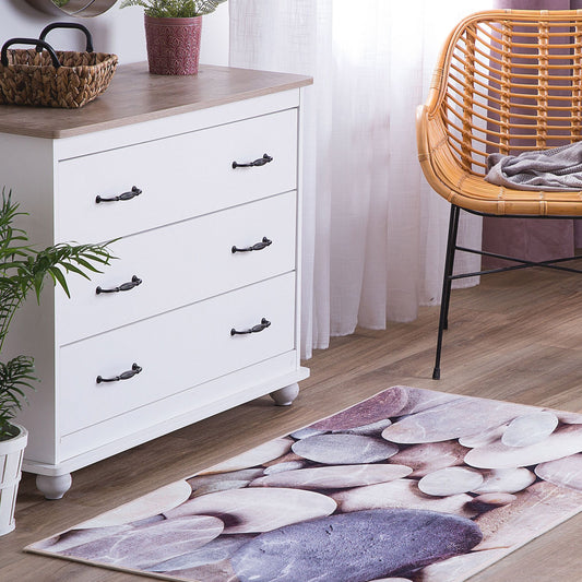 Area Rug 3D Pebble Pattern Polyester Rectangular 80 x 150cm