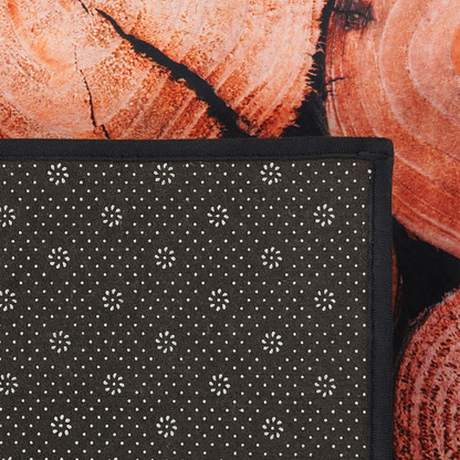 Wood Log 3D Print Area Rug 80 x 150cm Brown Fabric Modern Pattern Anti Slip Pad