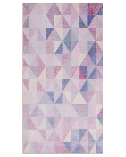 Rugs Area Rug Pastel Blue Grey 80 X 150cm Triangle Pattern Modern Contemporary