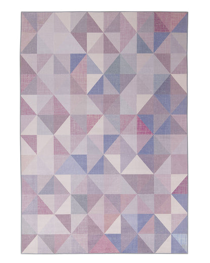Pastel Triangle Pattern Area Rug 140 x 200cm Blue Grey