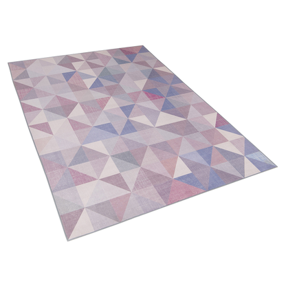 Pastel Triangle Pattern Area Rug 140 x 200cm Blue Grey