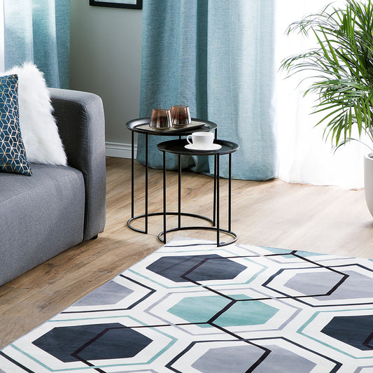 Multicolor Geometric Linear Area Rug 160 x 230cm Polyester