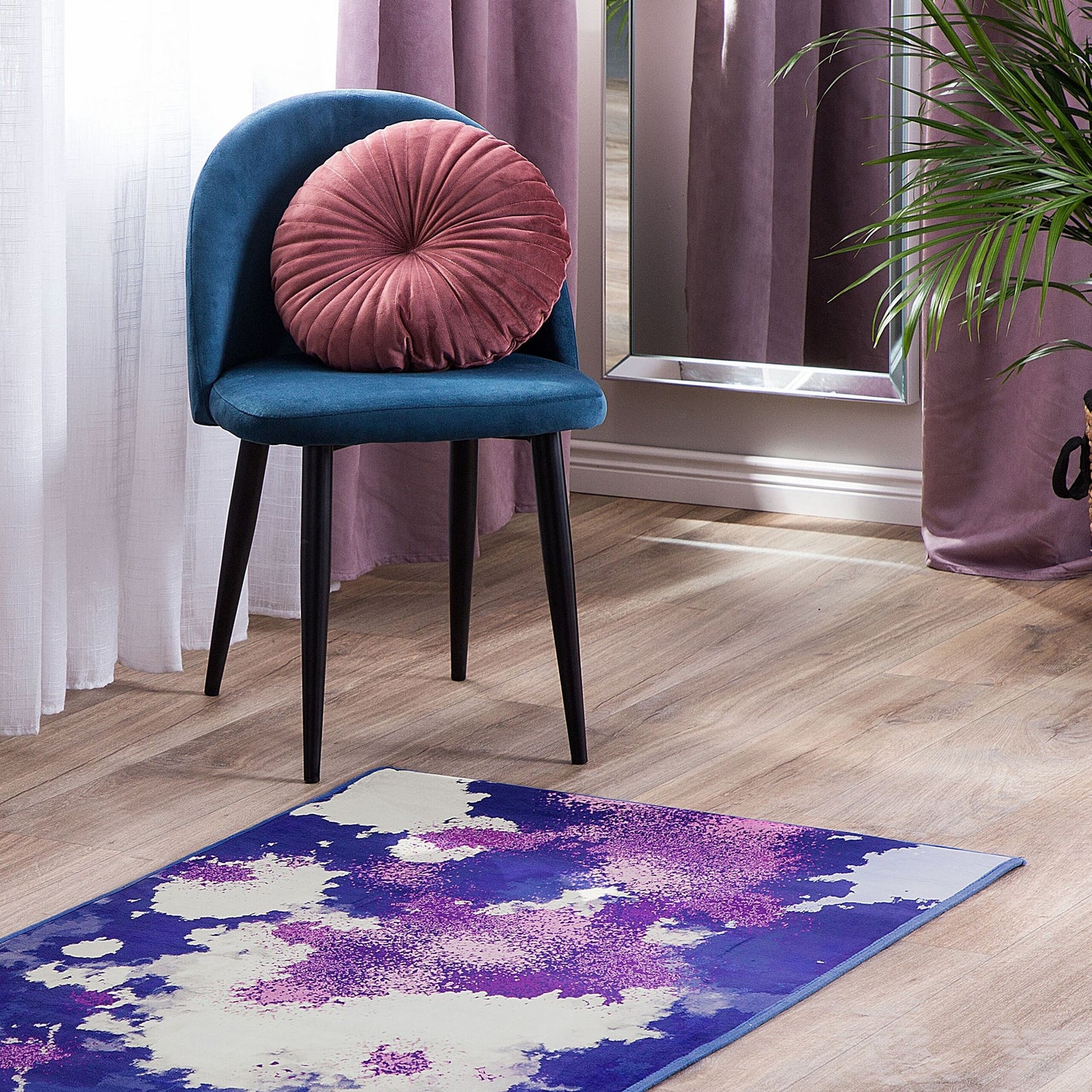 Multicolour Abstract Polyester Area Rug 80 x 150cm