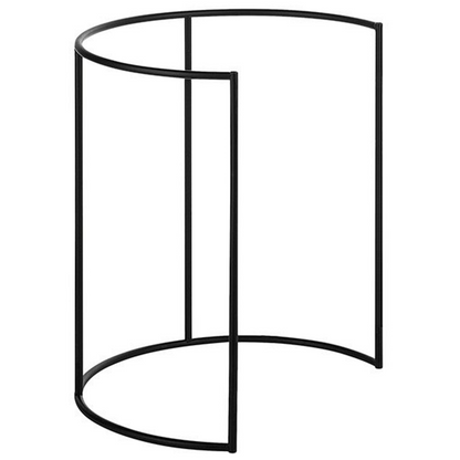 Nest Of 2 Tables Black Metal Round Tray Top Minimalist