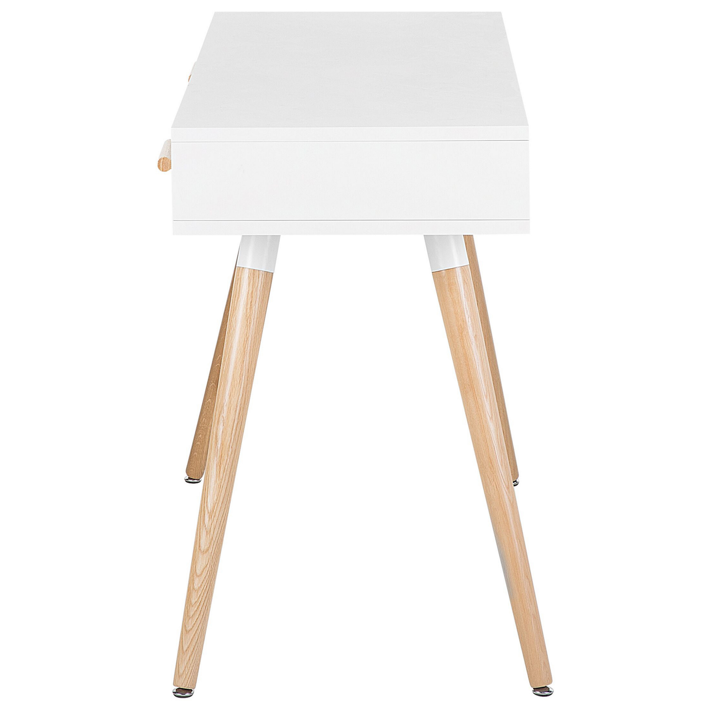 Desk White Grey 120 x 45cm 2 Drawers Shelf Wood Legs