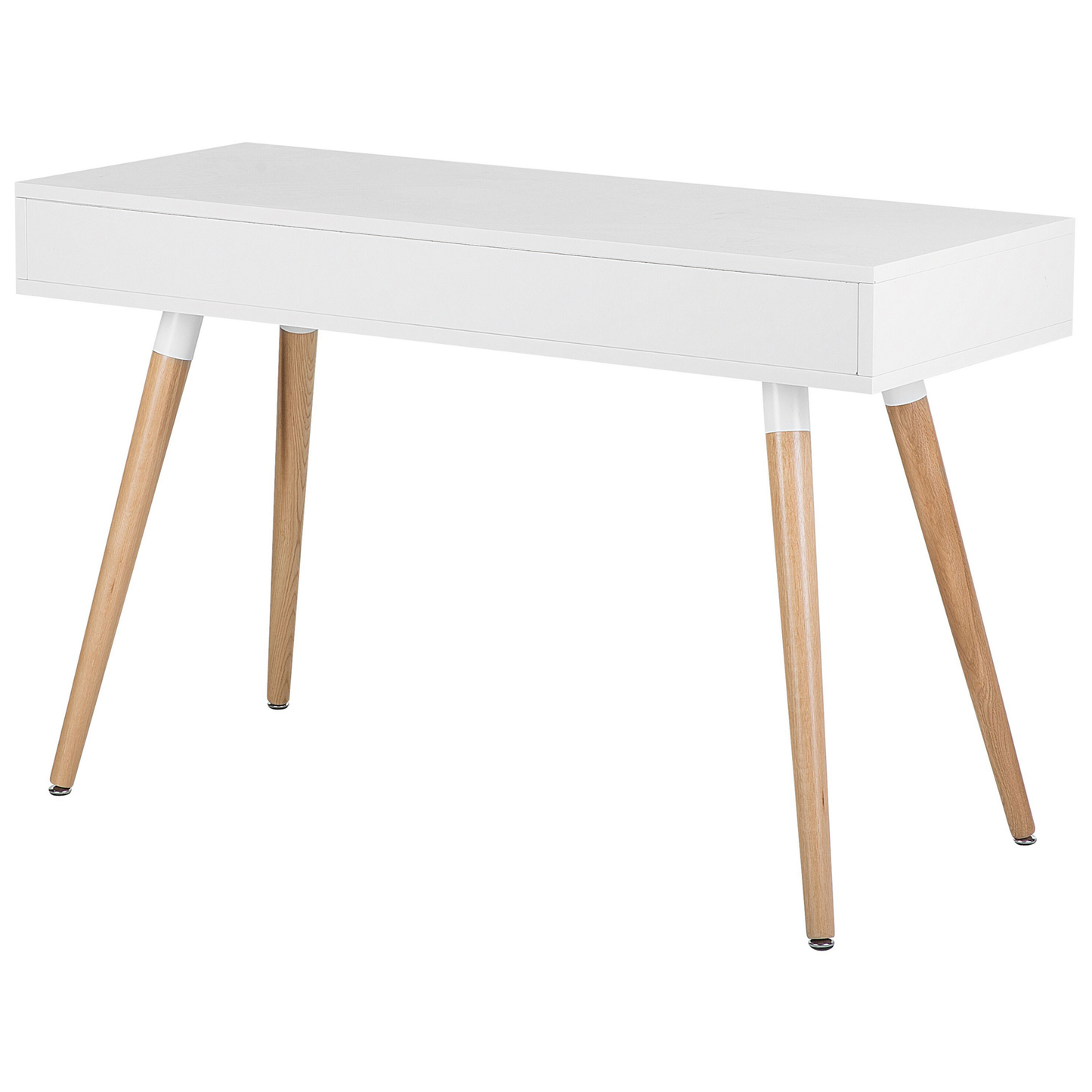 Desk White Grey 120 x 45cm 2 Drawers Shelf Wood Legs