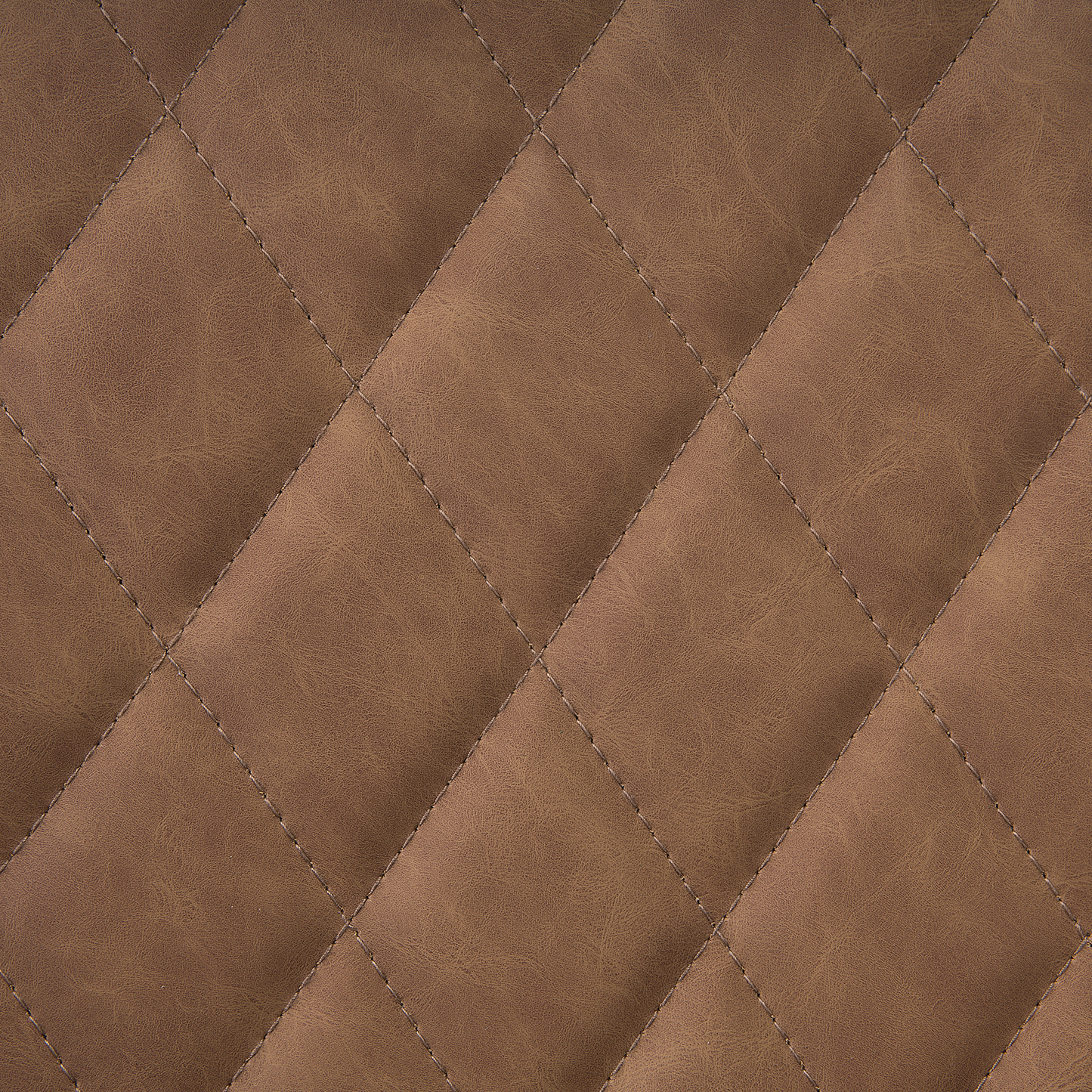 Faux Leather Dining Chairs Set of 2 Brown Quilted Iron Legs